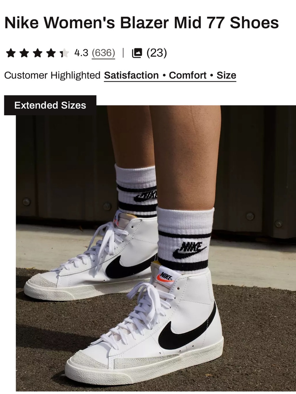 Women’s Nike Blazer Mid 77 High Top Sneaker Shoes